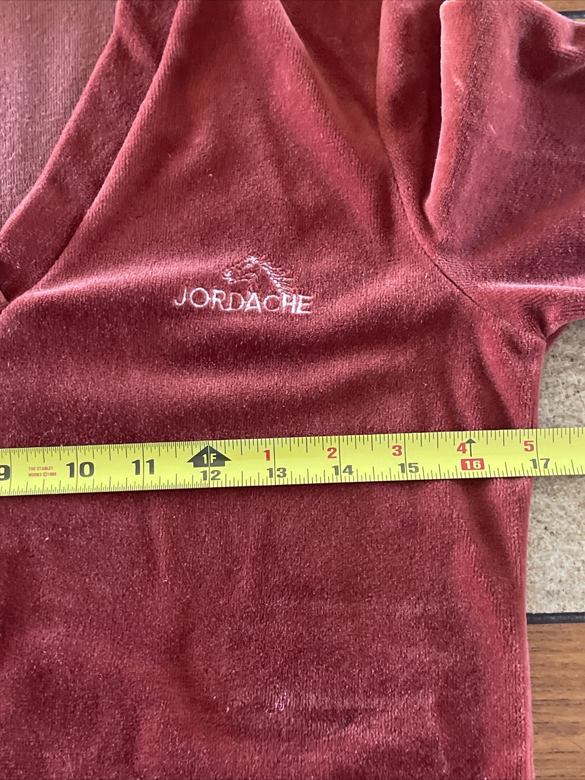 Vintage 1970s Terry Velour Top Jordache Horse Pullover Shirt Rust Brown Sz S