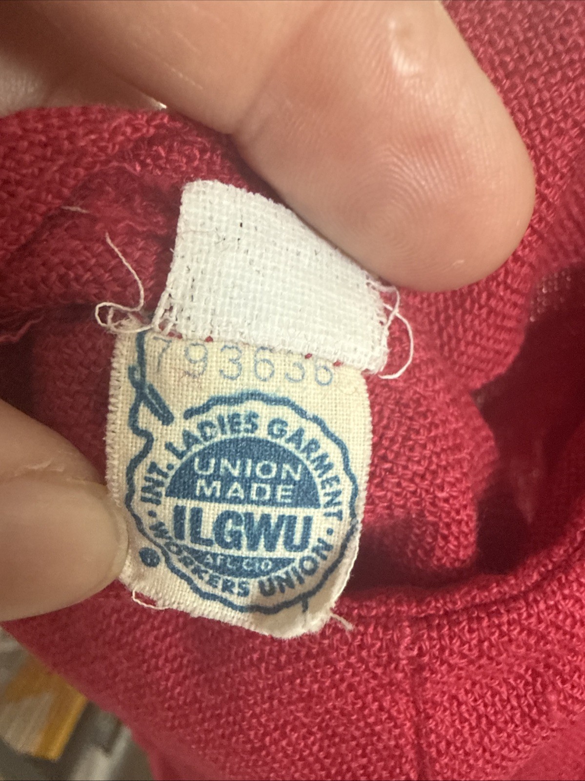 International Ladies Garment Workers Union Vintage Red Skirt Waist Measures ~14”