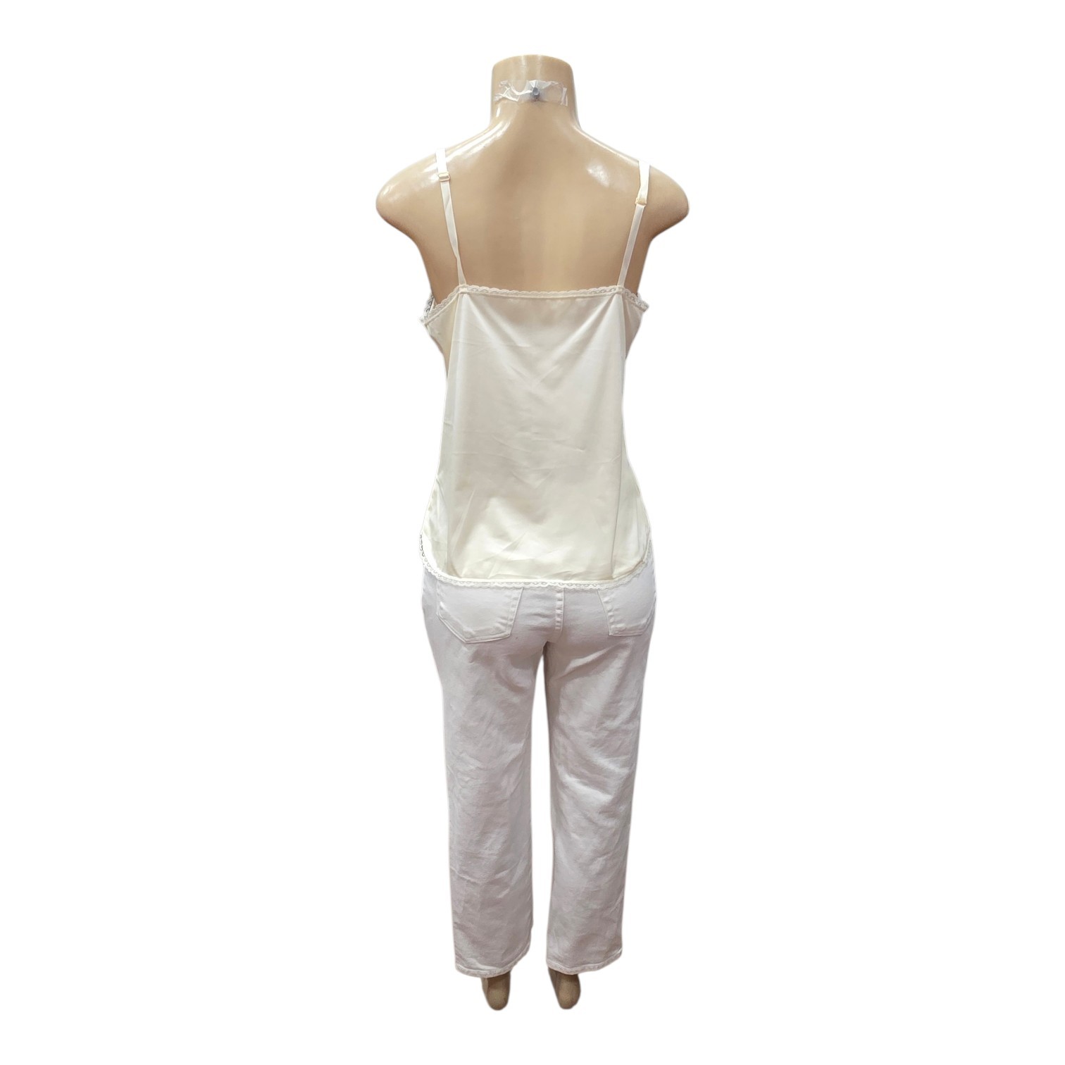 Vanity Fair Illumination Tank Top Cami White Large 42 NWT Style 19-107 Stretch