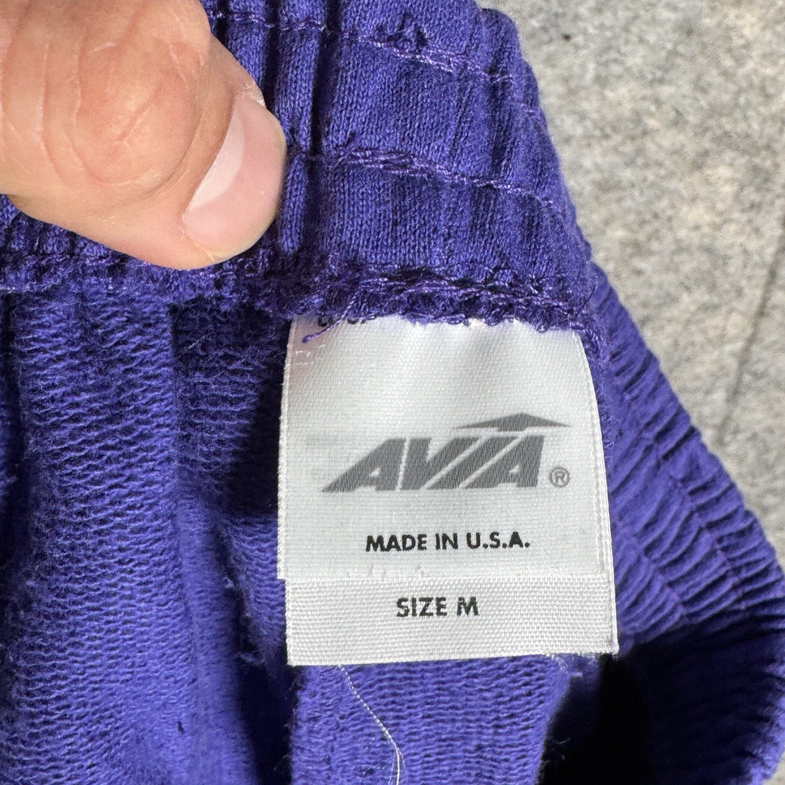 Vintage 90s Womens Avia Purple Sweat Shorts Size M 24×16 Pattern Elastic Waist