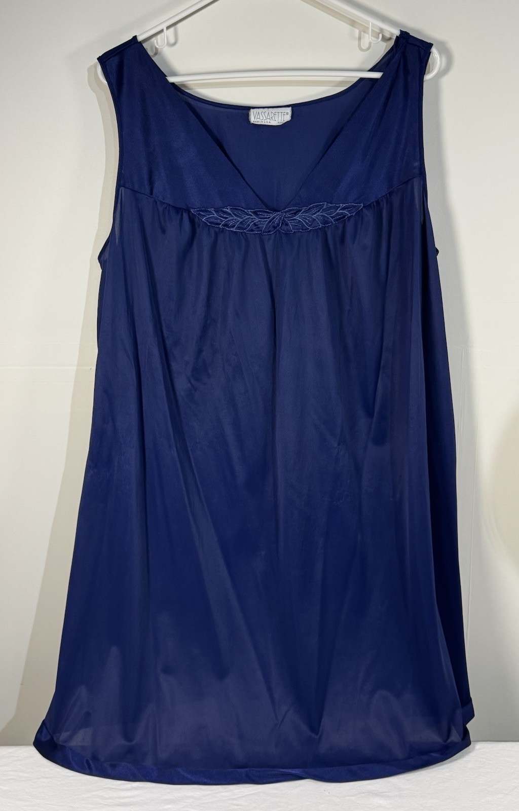 VTG Vassarette Nightgown Navy Blue Sleeveless Nightie Women’s Xxxl 3xl USA Made