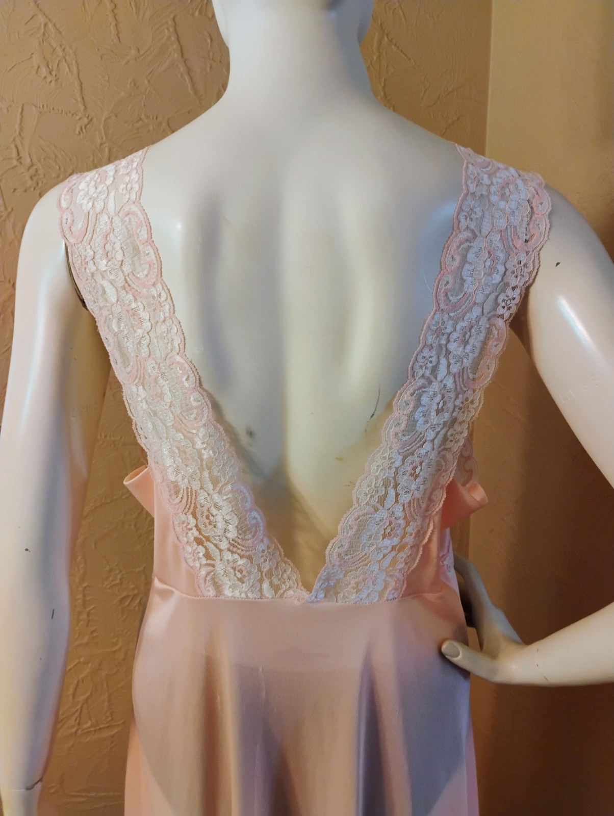 VTG 70’s „Jill Andrea of NY” Peach 100% Nylon Romantic Coquette Negligee L