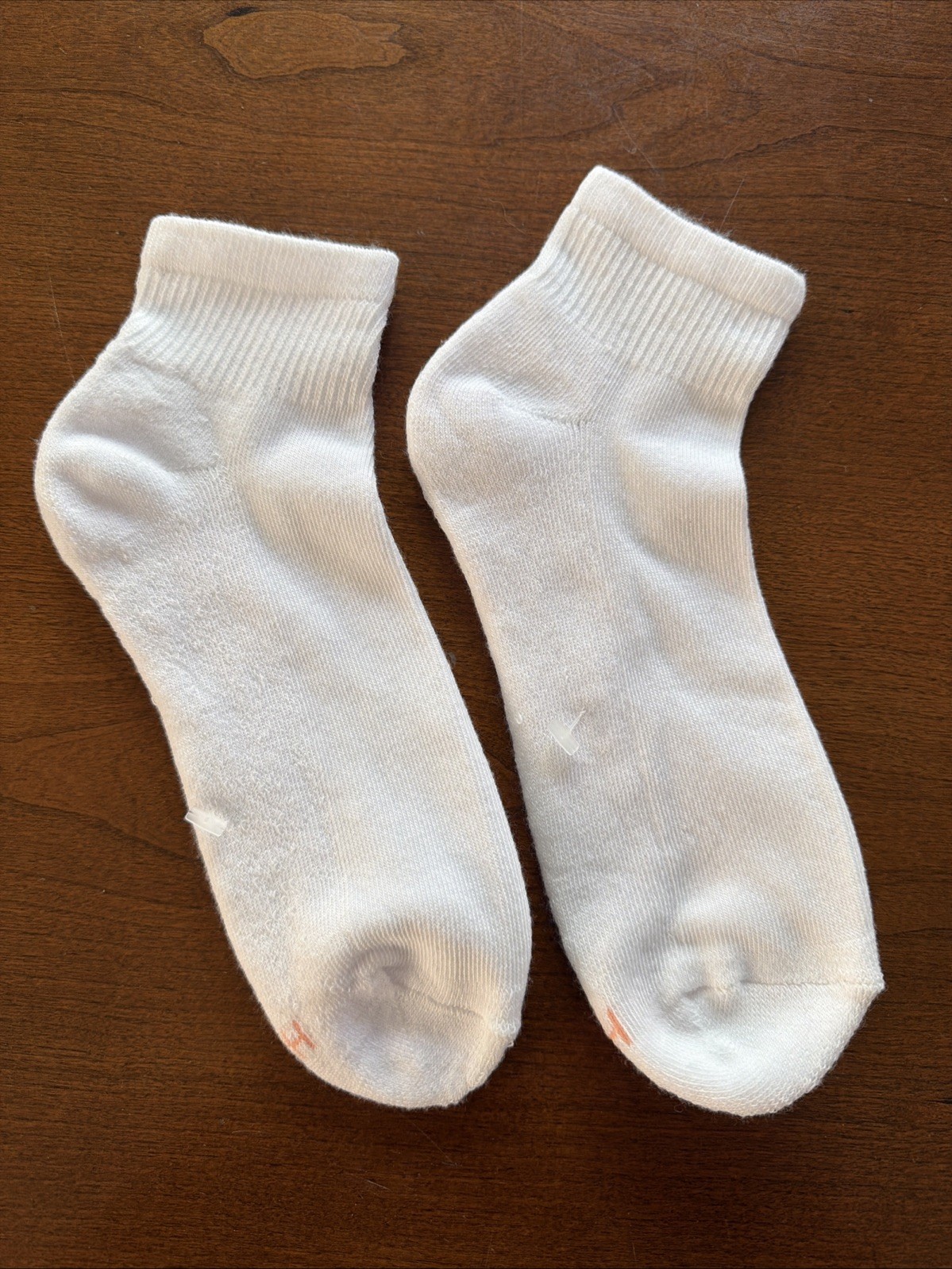 Women’s VTG Socks Ankle Cut White Pink Toe Acrylic Blend Size 9-11 NOS 80s Hanes