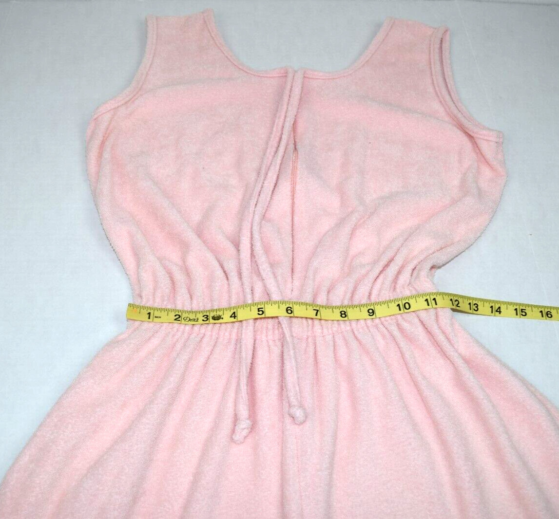 Vintage Pool Cover Jumper Granada Size S/M 80s Pale Pink Terrycloth Front Zip