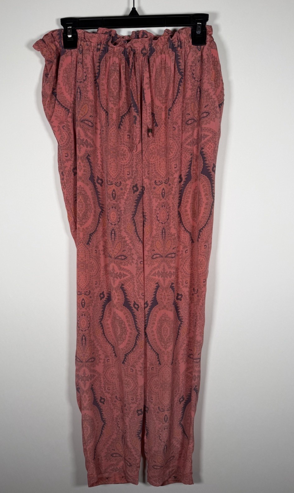 Vintage Y2K GYPSY 05 red black bandana paisley 100% silk California pants L