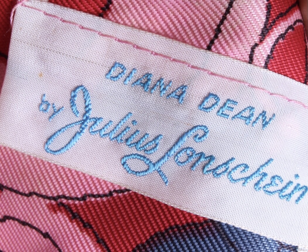 VTG 1970s Diana Dean Hostess Gown Julius Lonschein Fleurs de Musee Fabric M/L