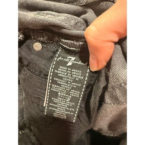 7 For All Mankind Luxe Vintage Grey Raw Hem Straight Leg Jeans Womens 26