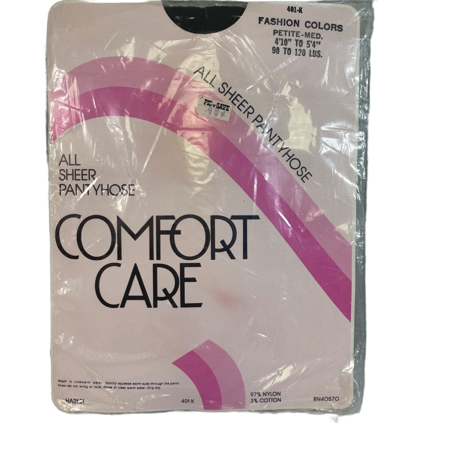 Comfort Care All Sheer Pantyhose Petite-Medium 410″-5’4″ 90-120 Lbs Black