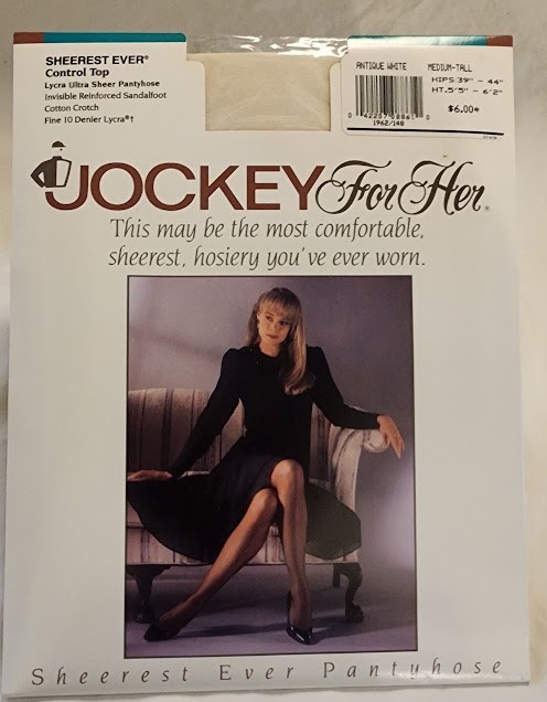 Vintage 1991 Jockey For Her SheerestEver Pantyhose Control Top NOS M/T Choice