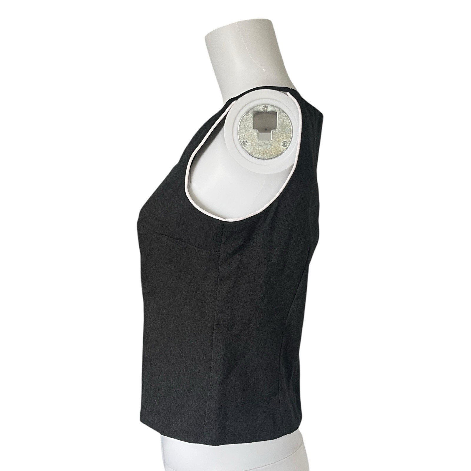 Vintage 90s Byer Too Black Sleeveless Blouse Made in USA Size 9