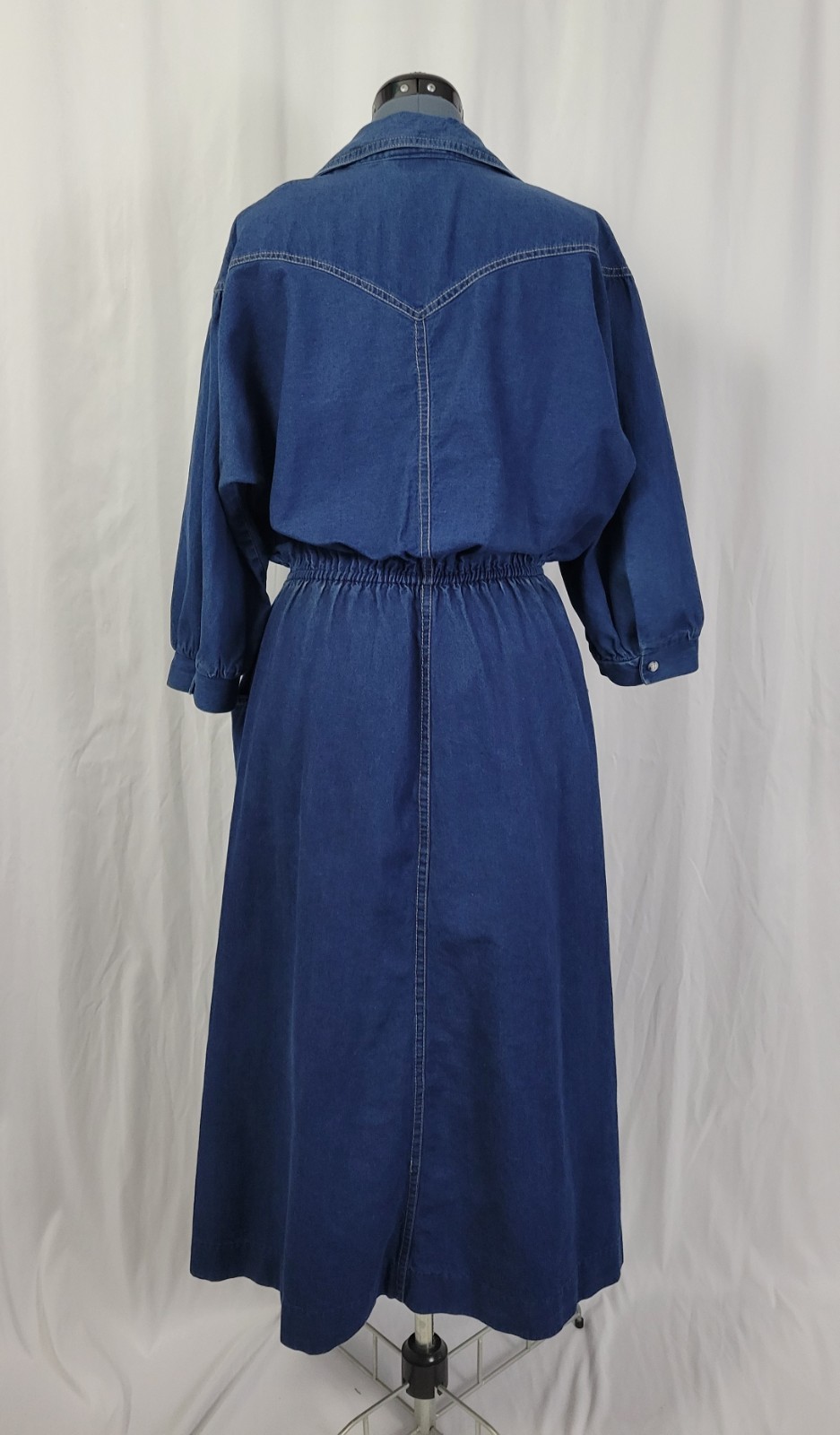 Vintage Kay Brandon for H & A Denim Shirt Dress w Elastic Waist Size M/L?