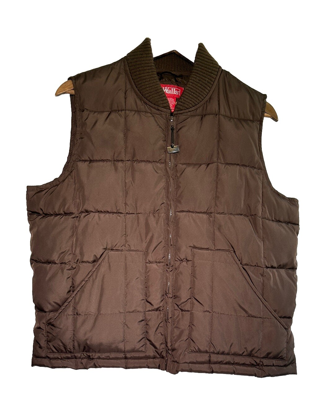Walls Womens Vintage Puffer Vest size L Brown Western style