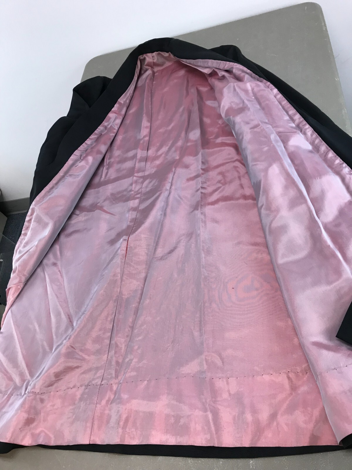 vintage Blue Black Coat Wrap (No Buttons) Size Small – Medium 24″ wide 39″ long
