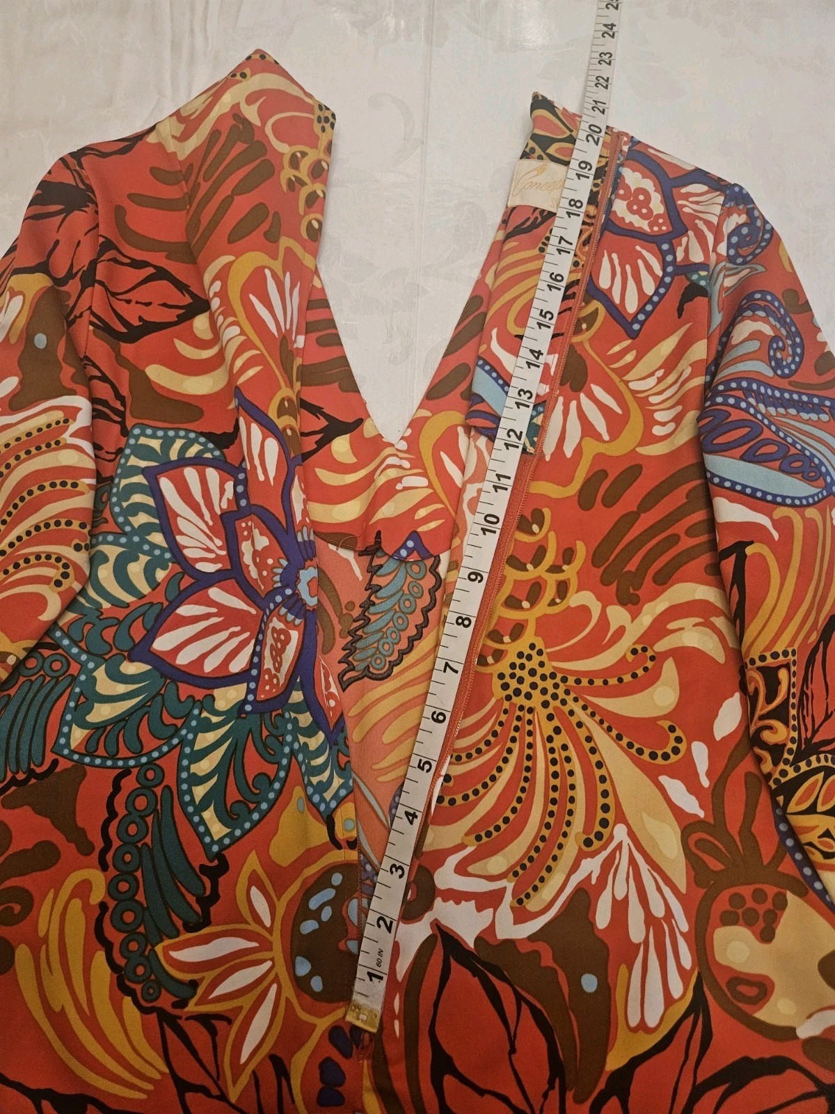 Vintage Concept 70’s Swirl Women’s Blouse (12) Necklace/Belt Not Included Groovy