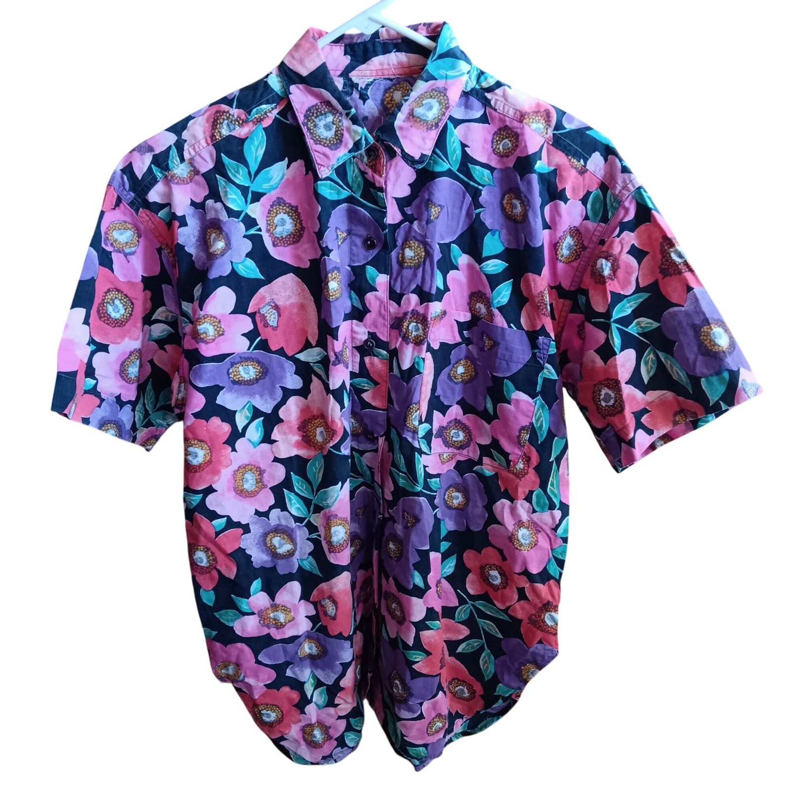True Vintage 90’s Golden Girl Large Top Button Down Granny Gardener All Cotton
