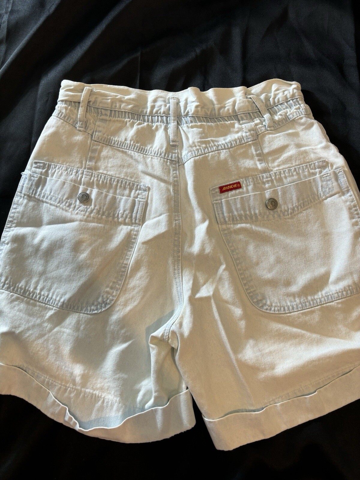 Vintage Jordache Jean High Waisted Shorts Size 11/12 White Paper bag waste