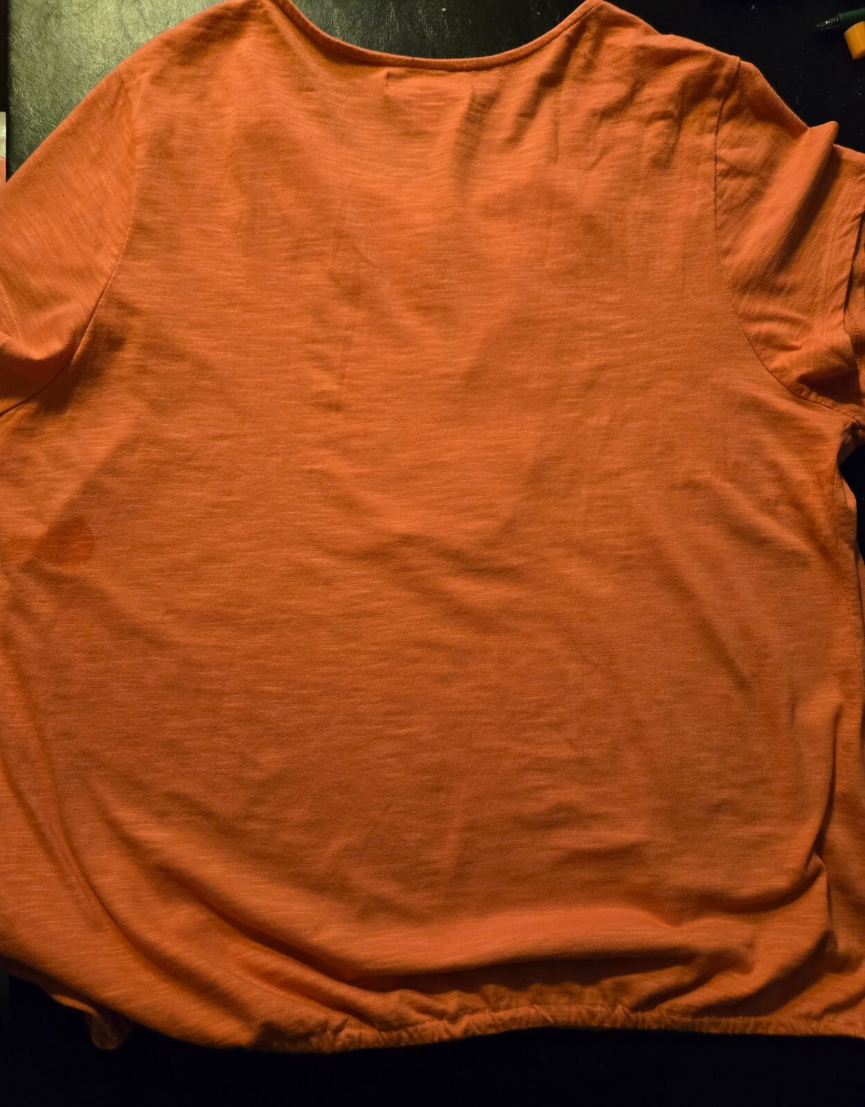 Blouse-Women’s Dress Barn-Soft Pumpkin-Embroidered Floral- Fall Ready! 1XL