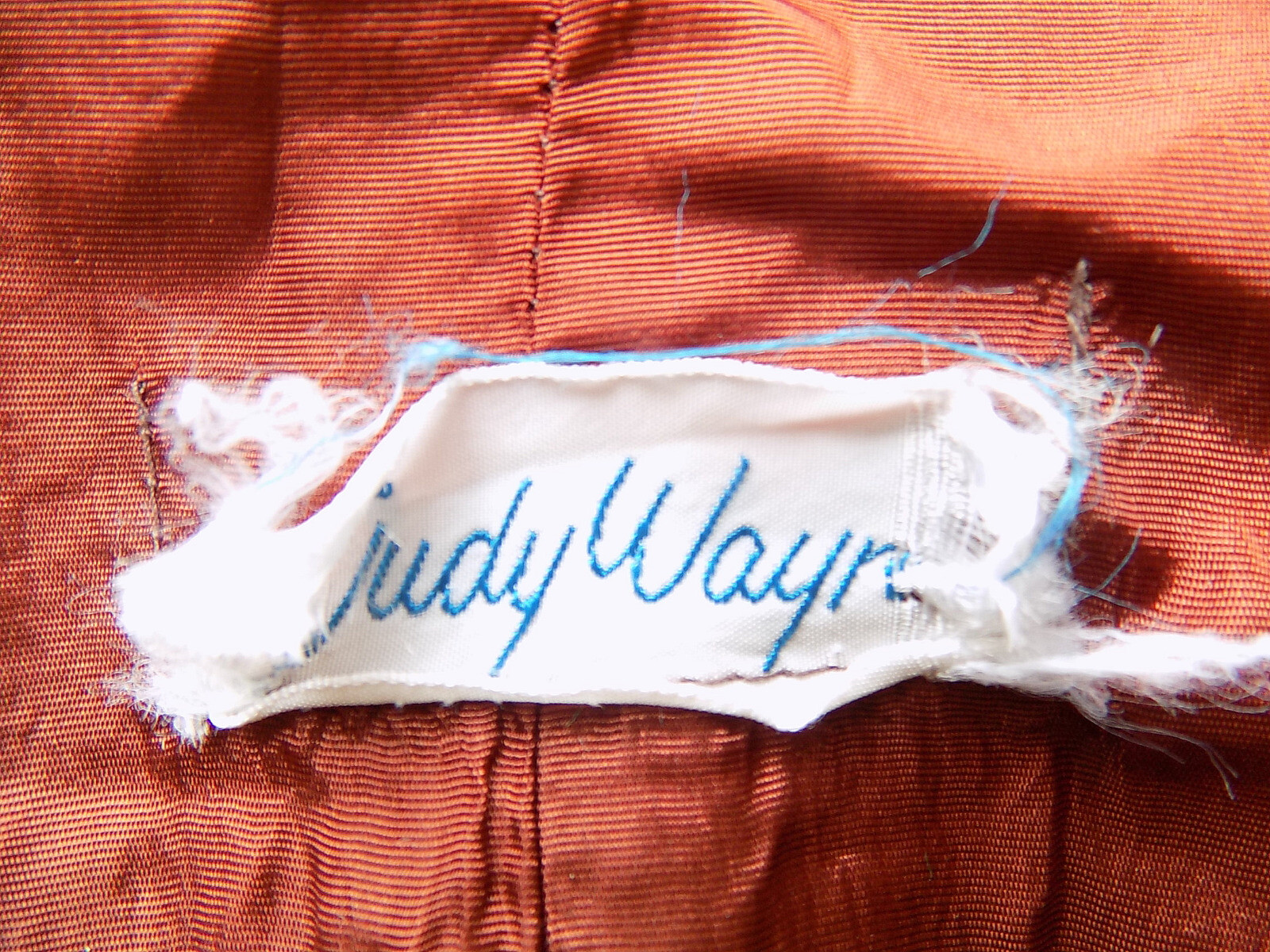 Vintage Brown Polyester Knit Jacket White Trim Judy Wayne B36