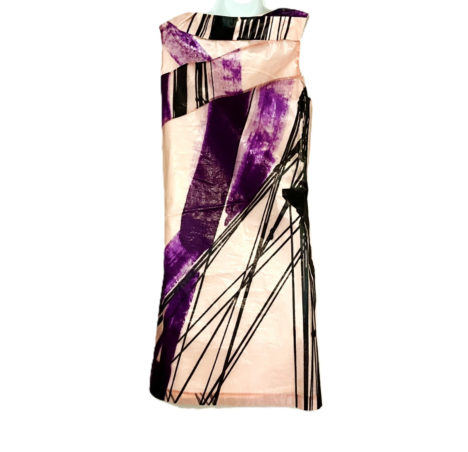 Vintage Chloe Abstract Print Cotton Shift Dress Made in France T36