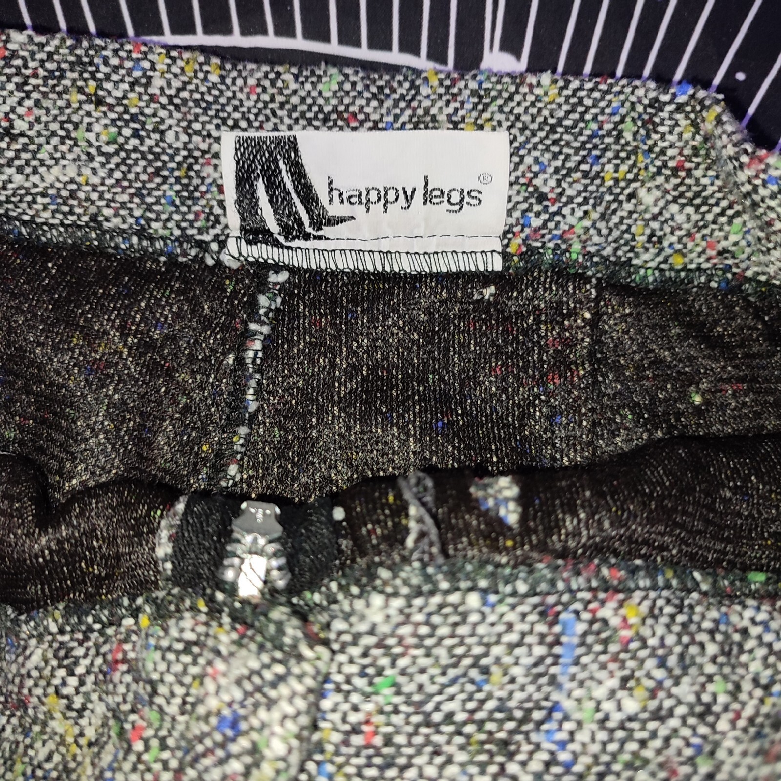Vintage Happy Legs Peddle Pusher Pants Rainbow Tweed 28” Very Rare