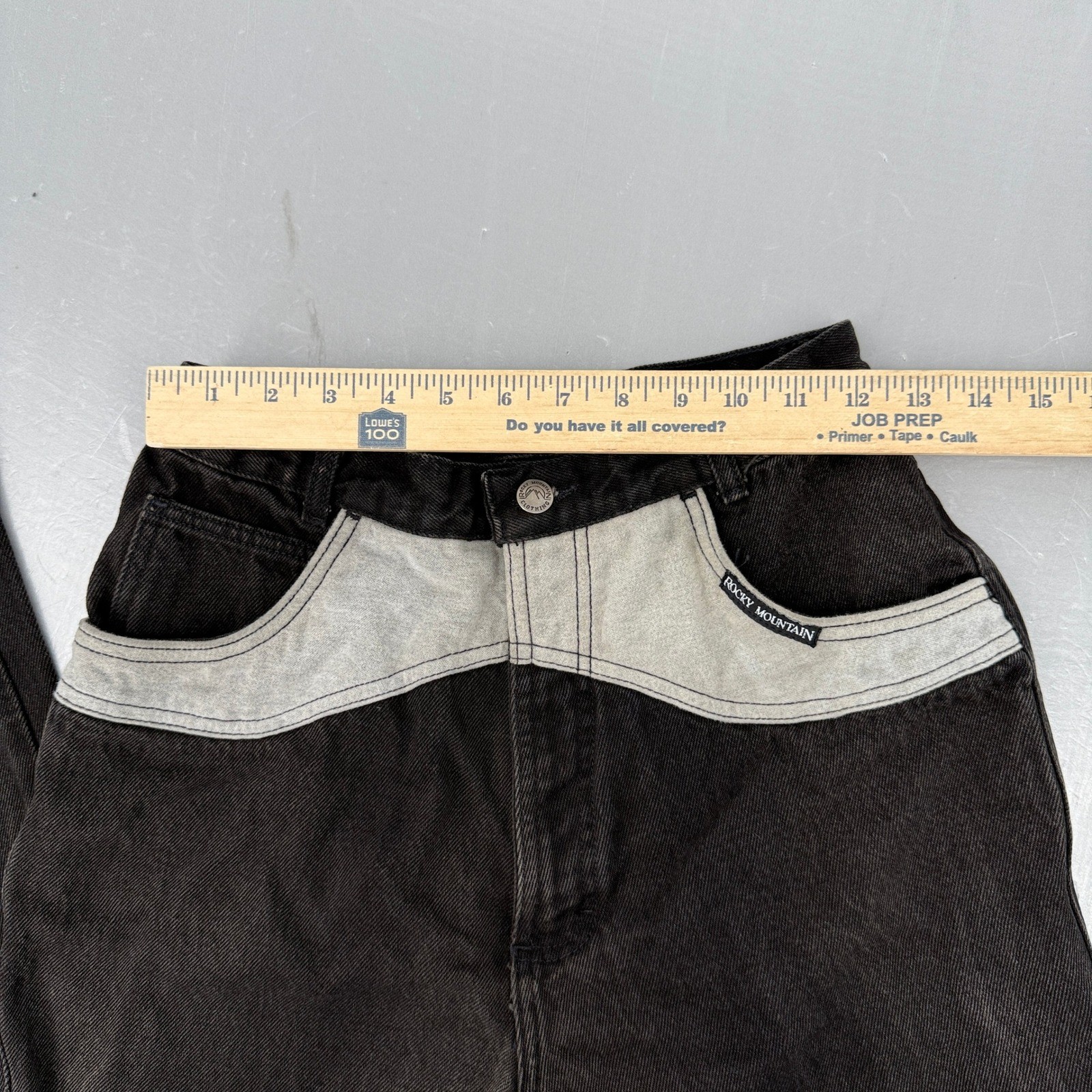 Rocky Mountain Clothing Co Vintage Western Jeans Black Grey Yoke 30/11 Womens
