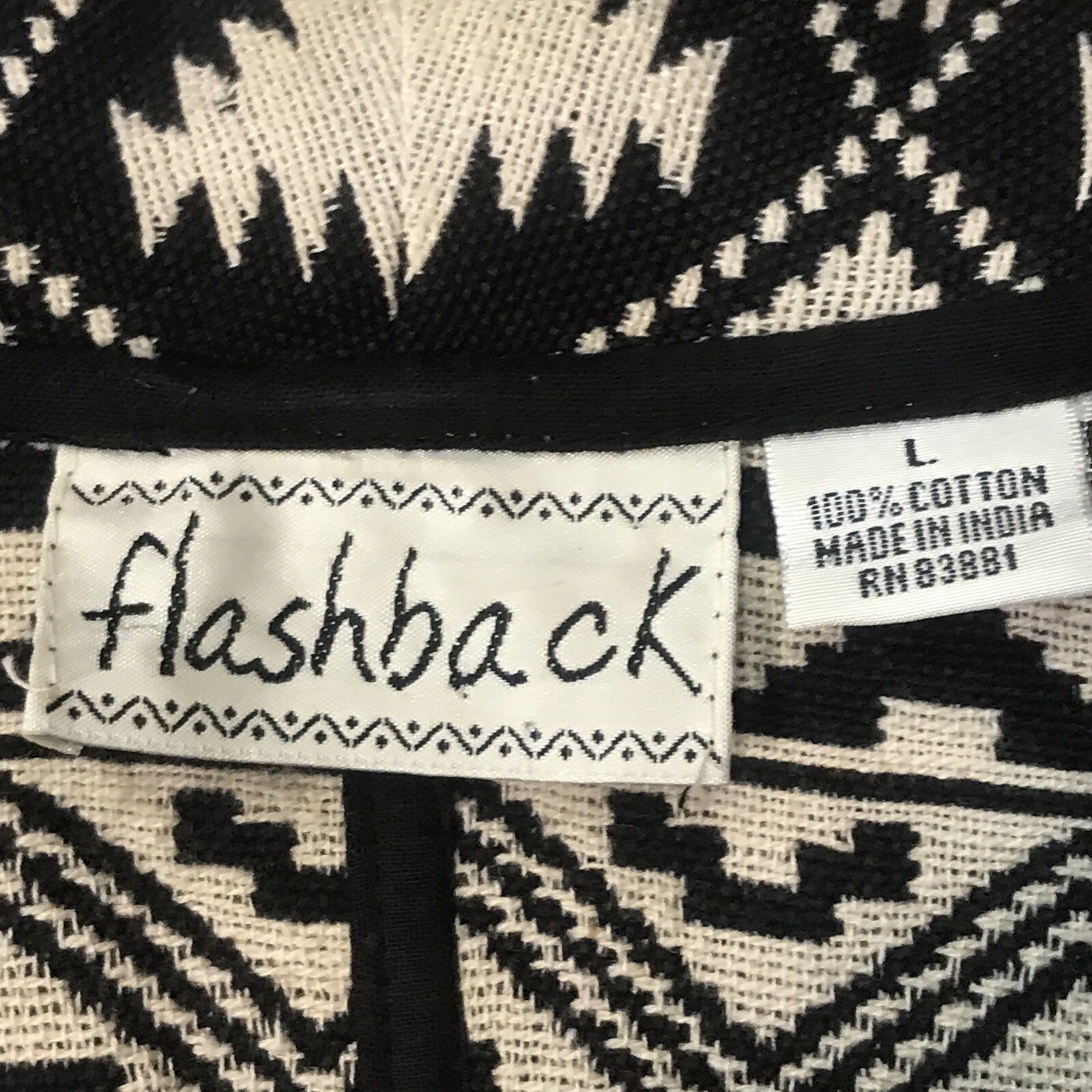 Flashback Vintage Aztec Blazer Jacket Western Cropped Cotton Tapestry Size L