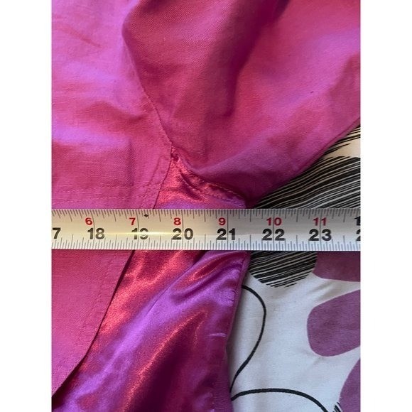 Vtg Newport News silk Linen Jacket Medium Pink Fuchsia light weight Flowy