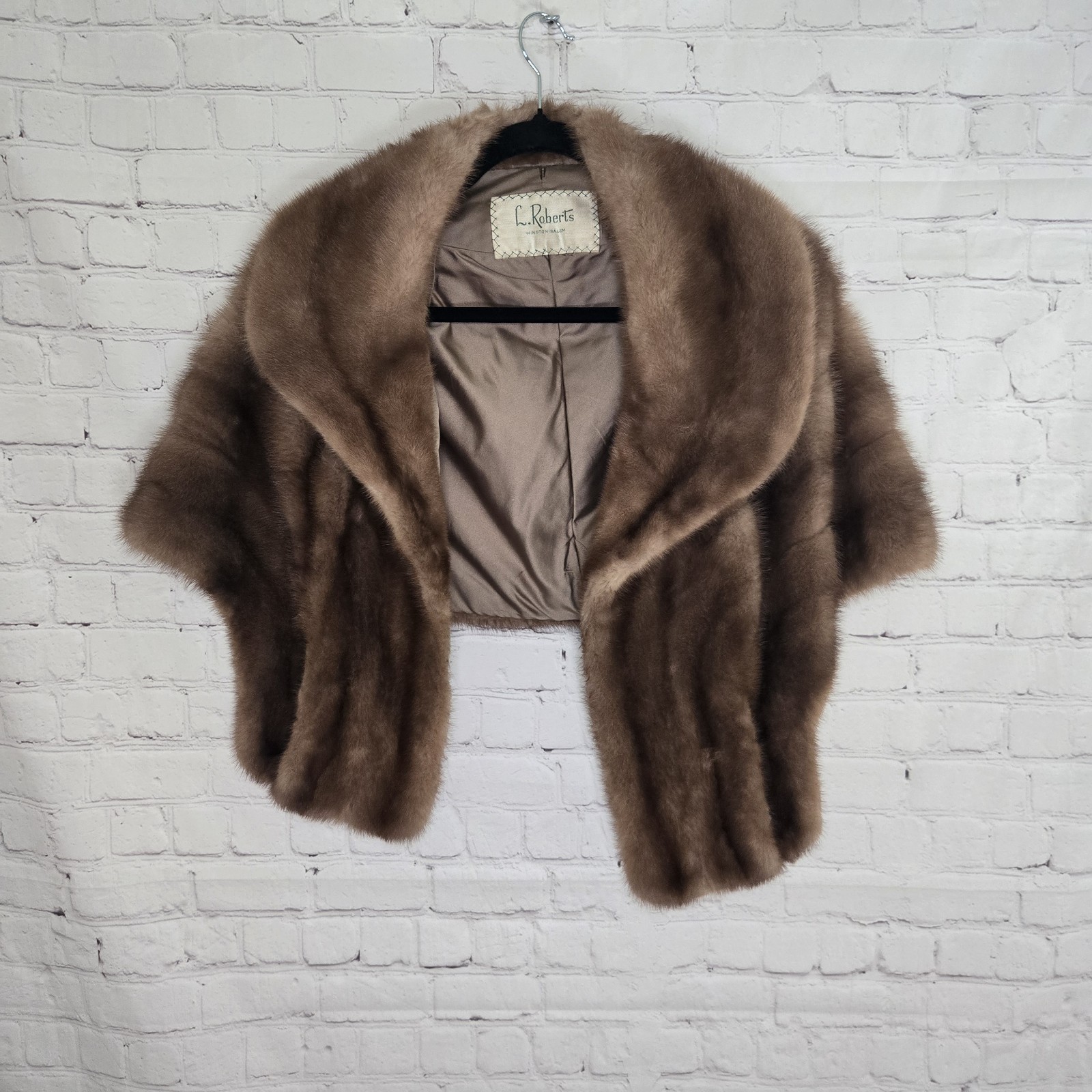 Vintage 50s Mink Fur Capelet Stole MobWife Glamour MCM Luxury