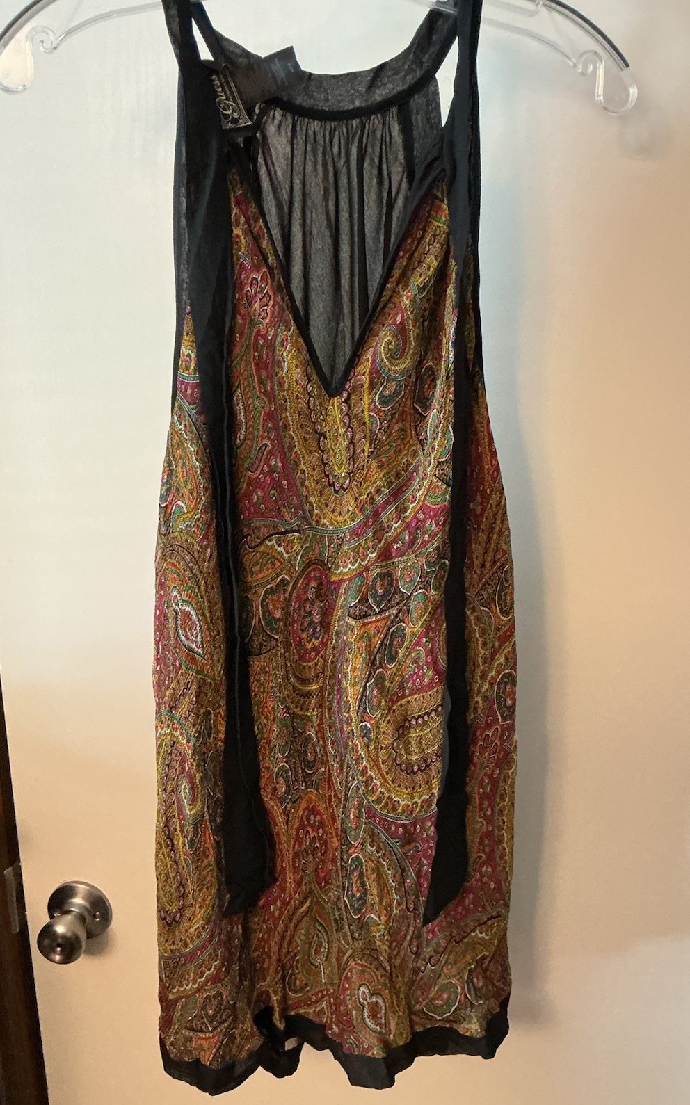 VTG Y2K GUESS Halter Neck Paisley Sundress Boho Tie Back