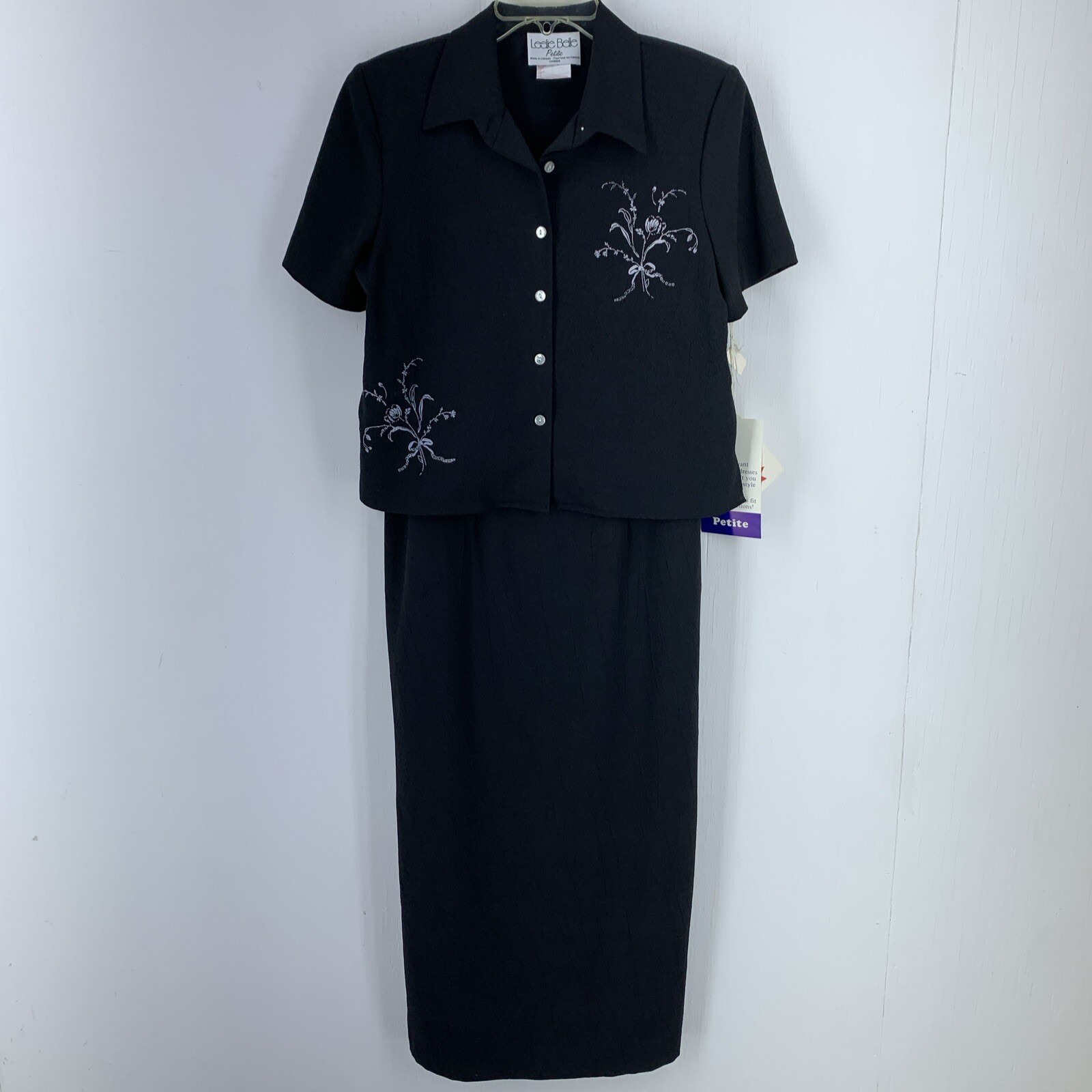Vtg Leslie Belle Womens 8P Petite Dress Jacket Gauzy Cottage Core Dead Stock NEW