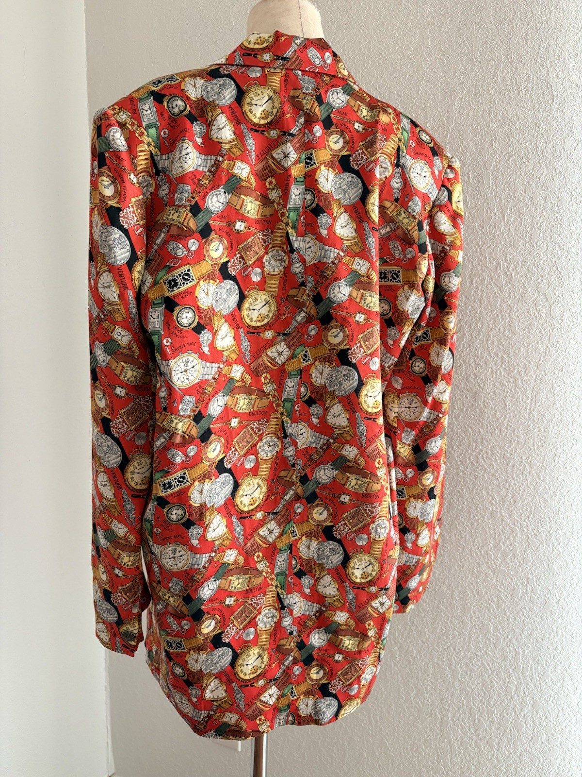 VTG 90s Nicole Miller Wrist Watches Luxury Blazer Jacket 100% Silk Medium RARE