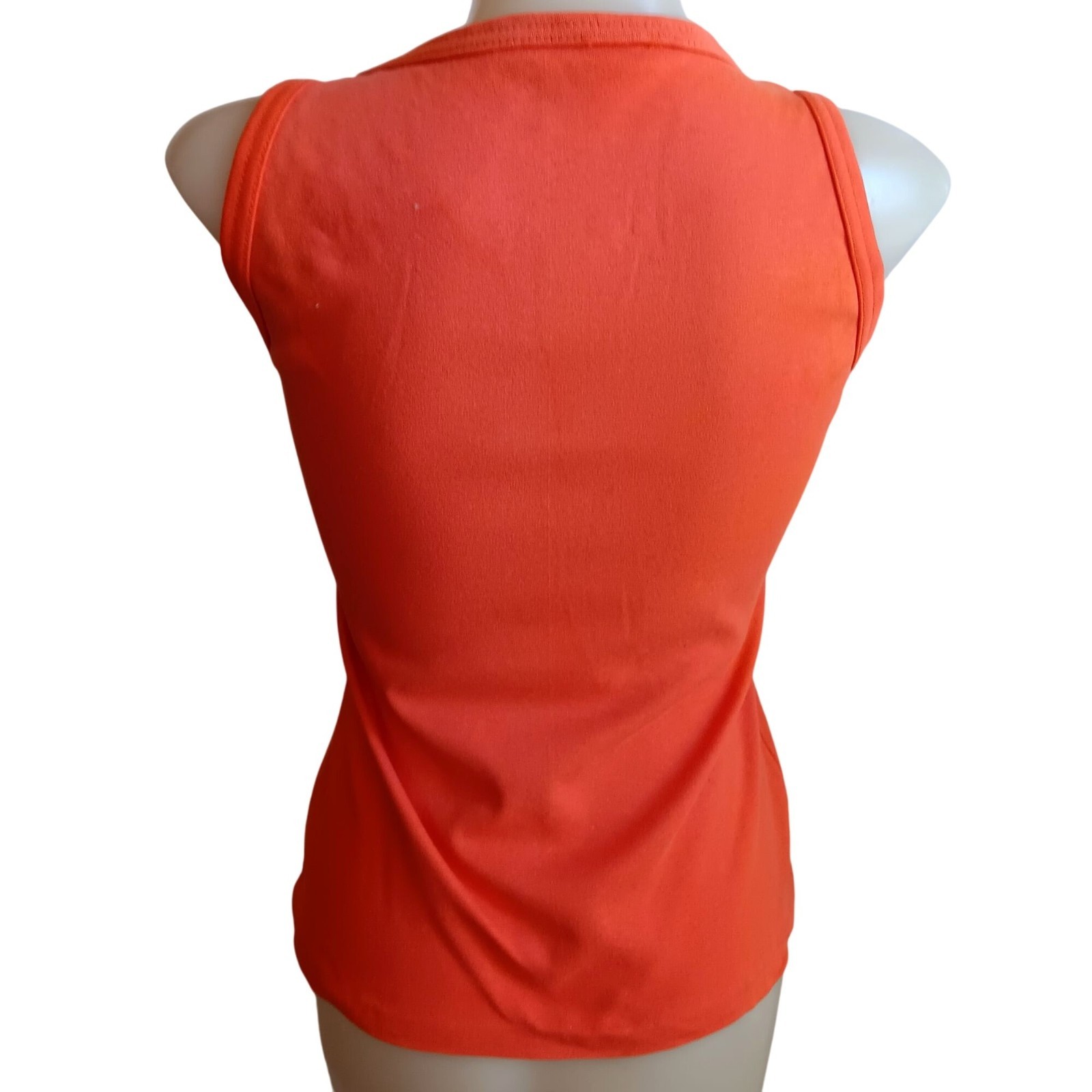 Women’s S/M Single Stitch Vintage Orange Sleeveless Scoop Neck Tank Top 1960’s