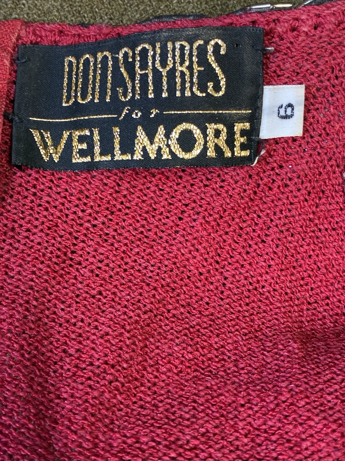Don Sayres for Wellmore Vintage 1960s Red Wool Beaded Sequin Knit Dress Size 6
