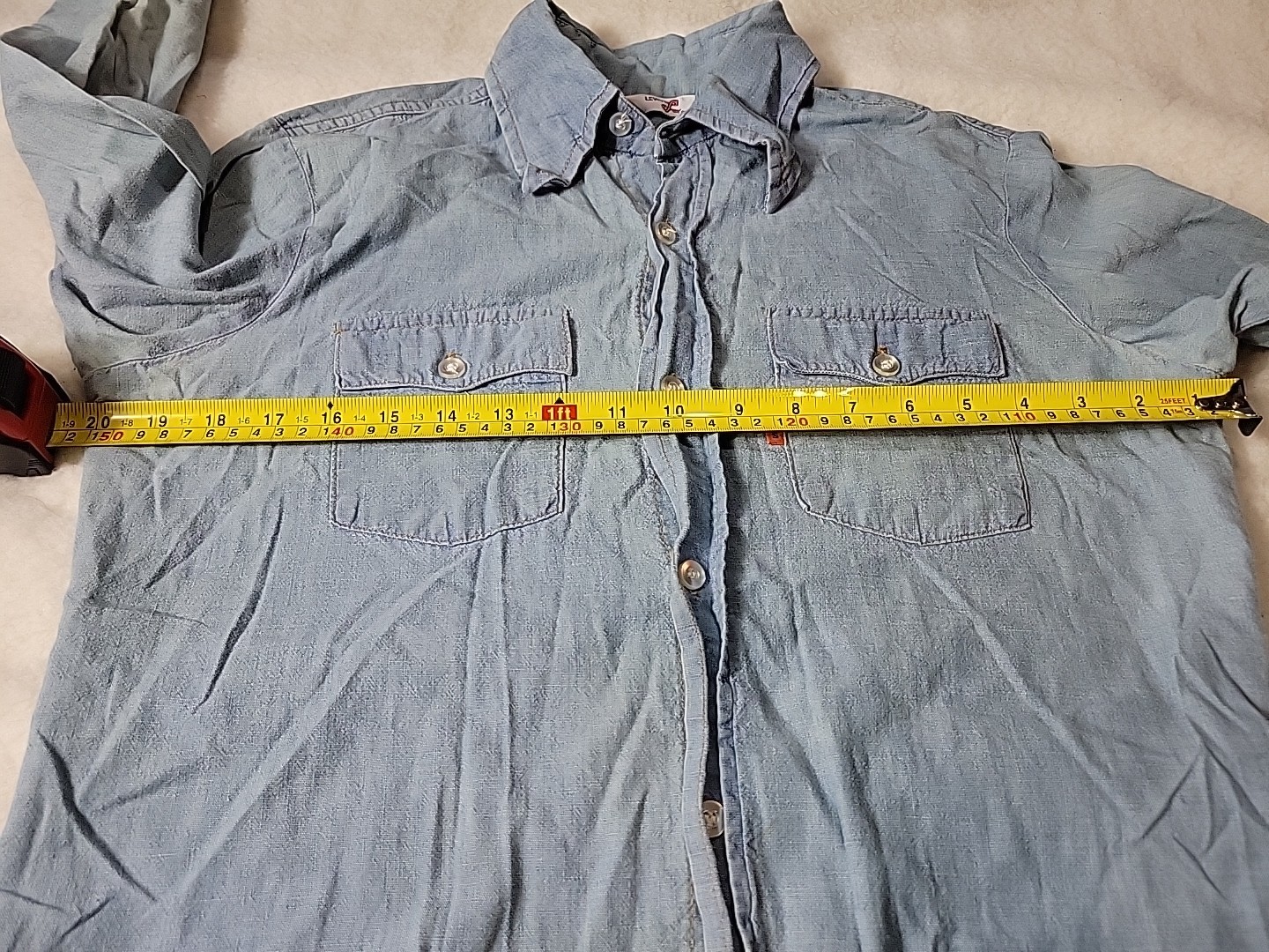 Vintage Levis Chambray Orange Tab USA Tag Blue Women 13/14