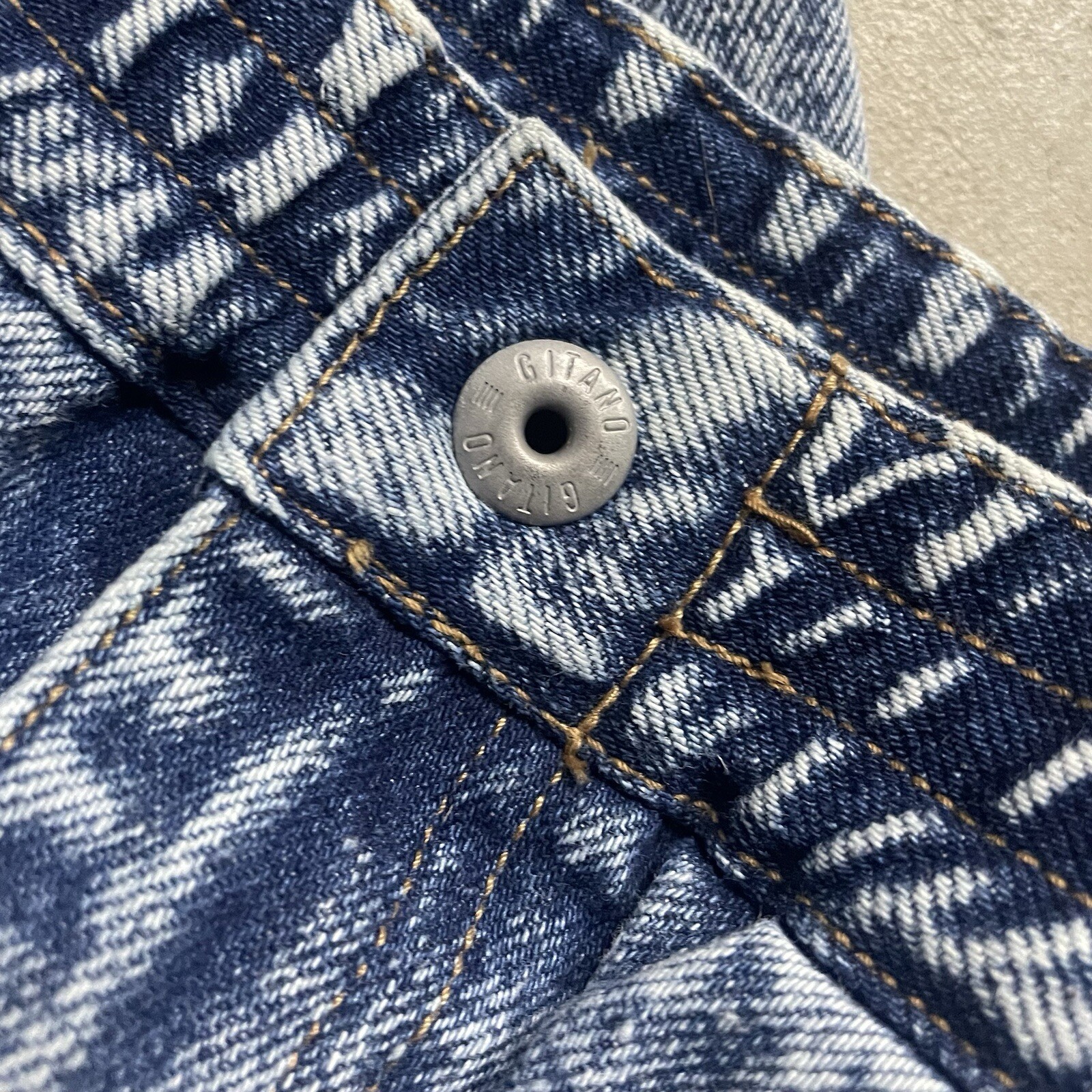 Vintage 80s Gitano Cargo Jeans Acid Wash Straight Size 16 Actual 26×28 High Rise