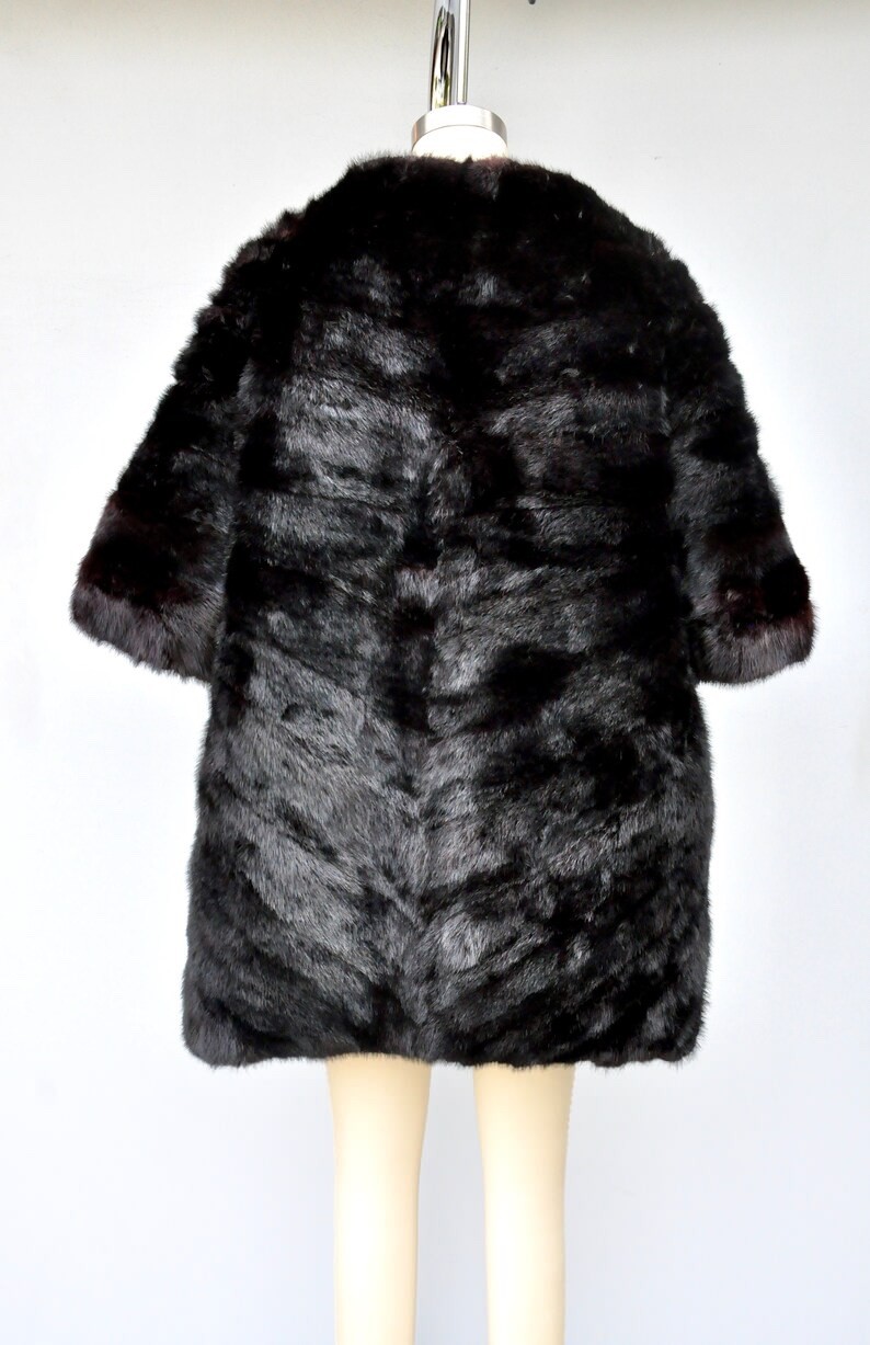 MINK Fur Jacket Coat Cape 30s 40s Mid Century Fur Pin Up Rockabilly Elegant OS