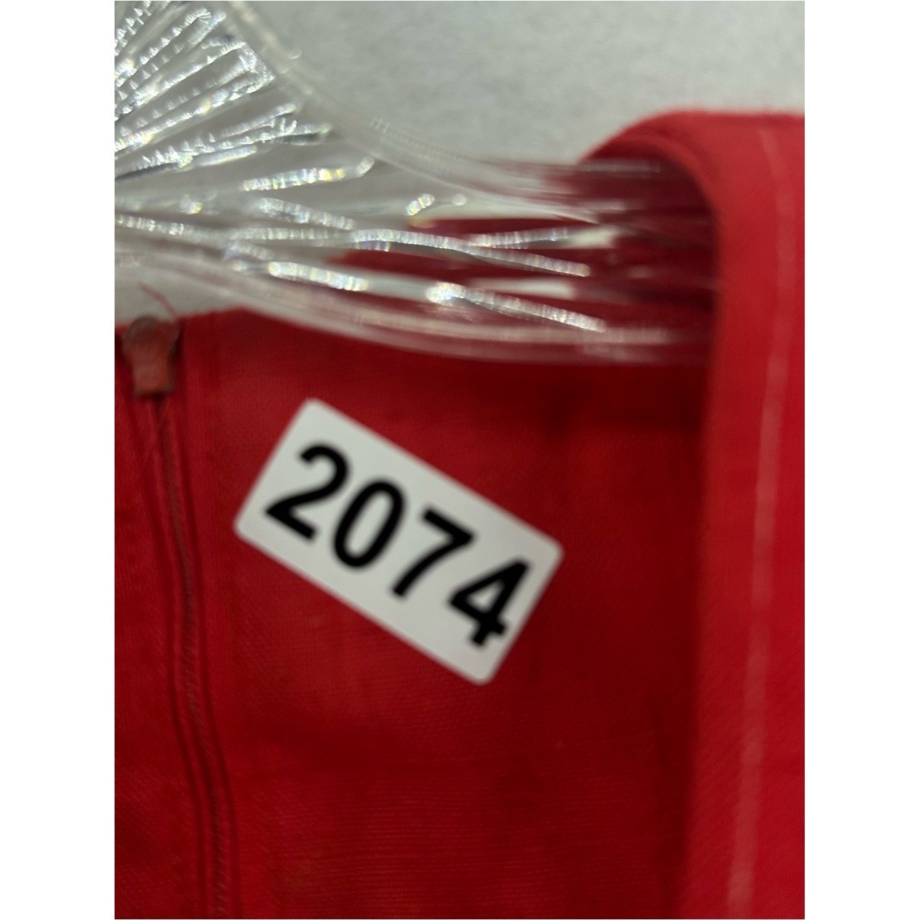 Vintage DW3 Red Pinstripe Wrap Sheath Midi Dress Women’s Size Small