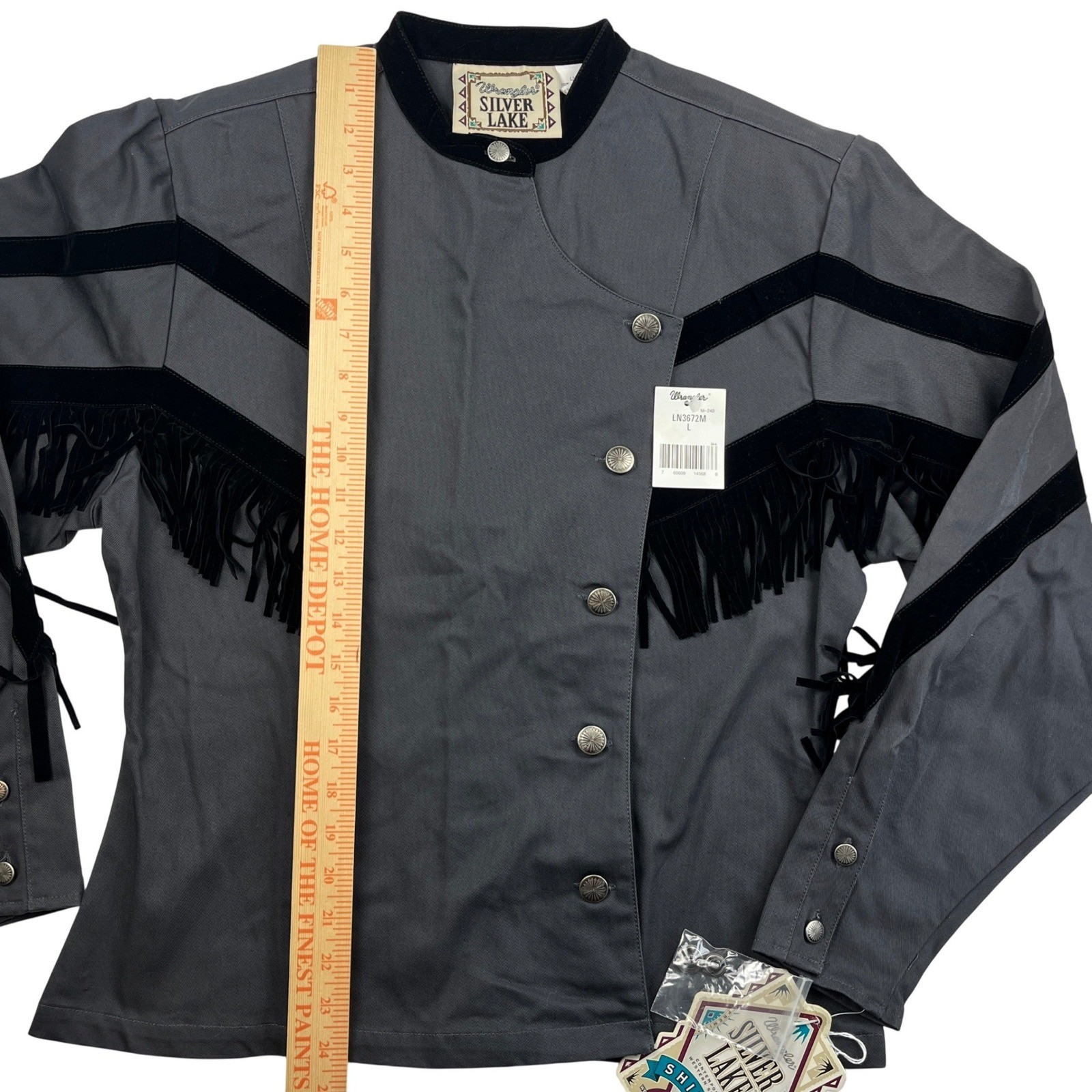 Vintage Wrangler Silver Lake Western Fringe Jacket Large Women Hong Kong 80s/90s