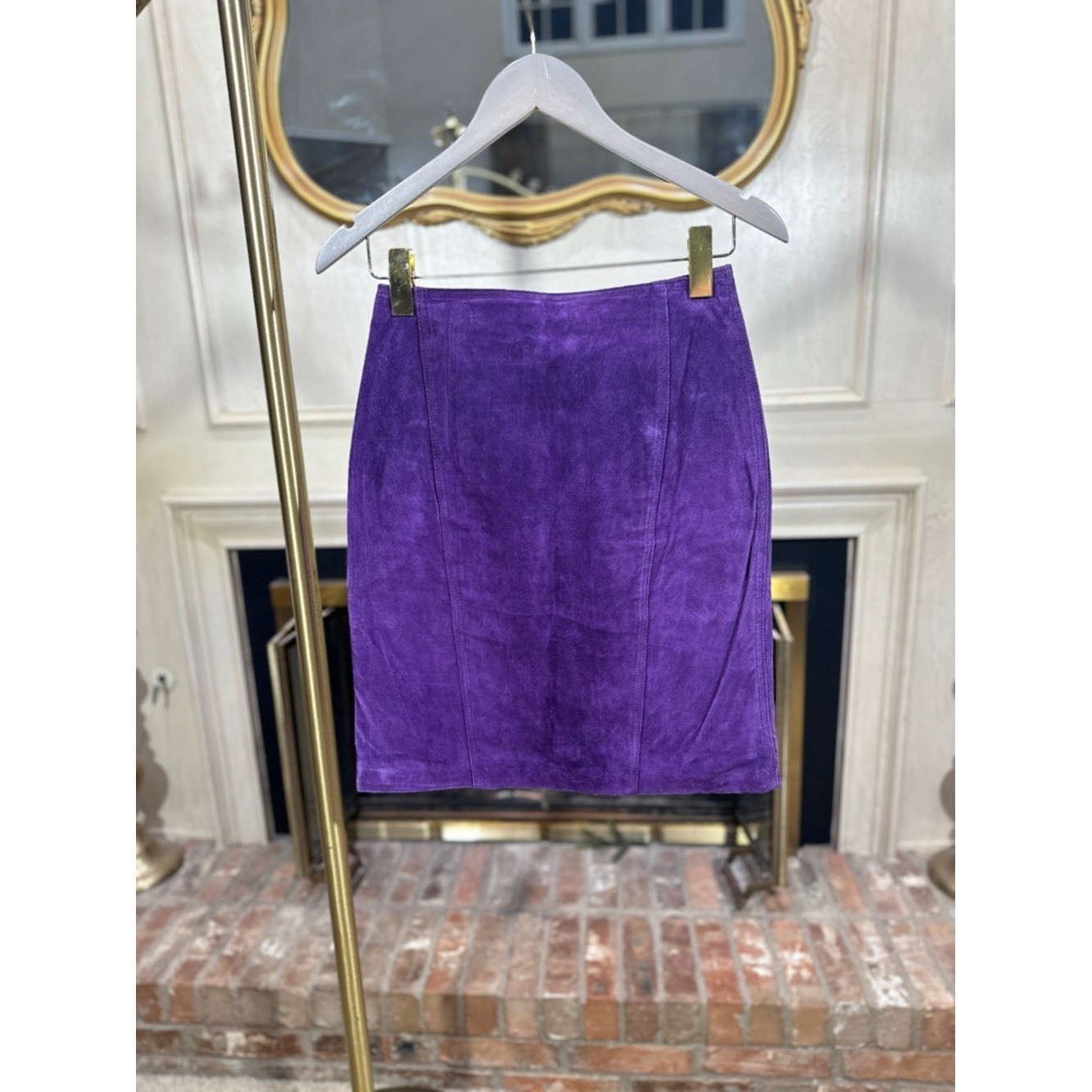 Brandon Thomas Vintage Suede Skirt size 8 Whimsigoth Indie Sleaze Retro