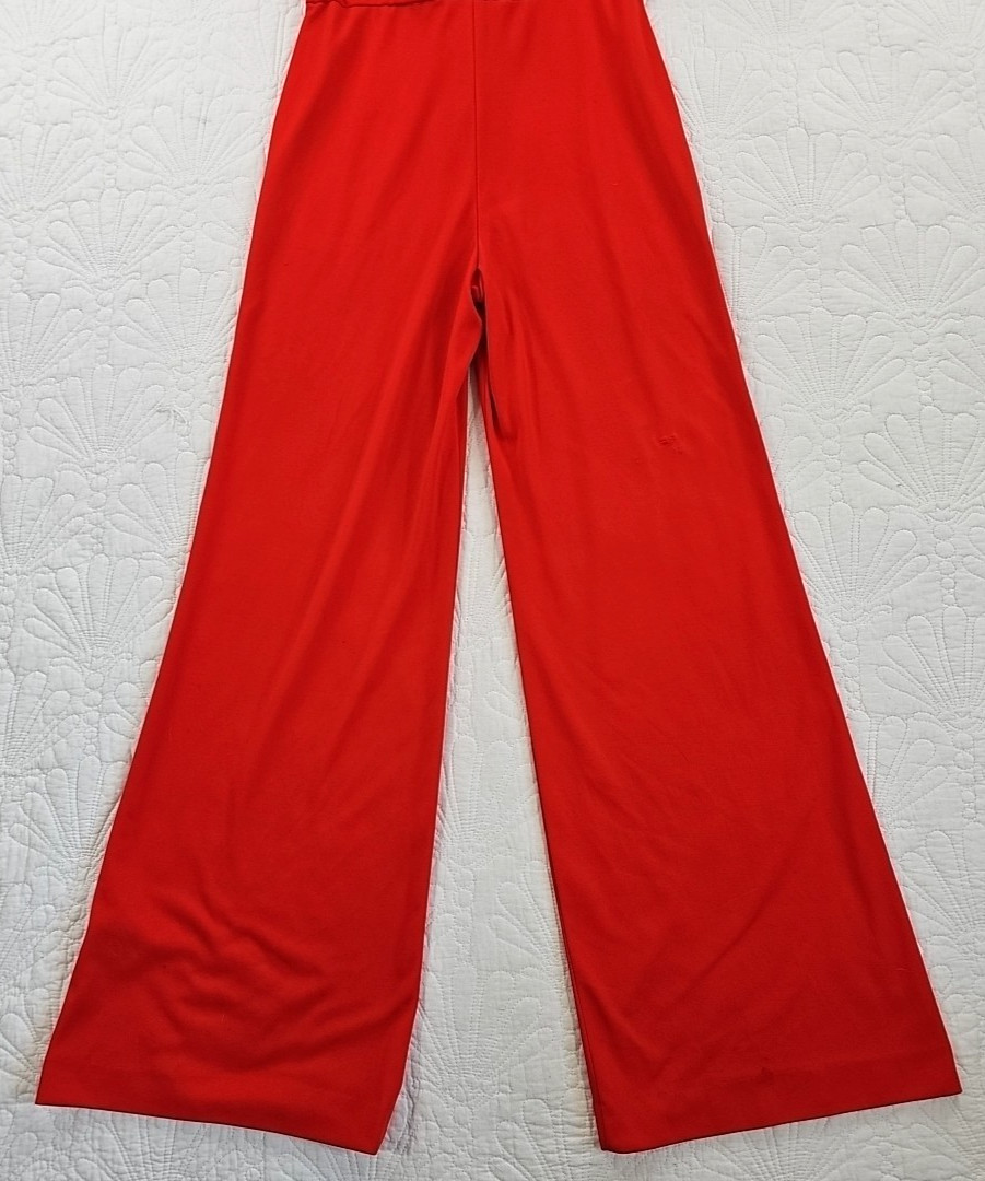 VTG 70’s PBJ Orange Coral Short Sleeve Jumpsuit VTG Size 9 Small