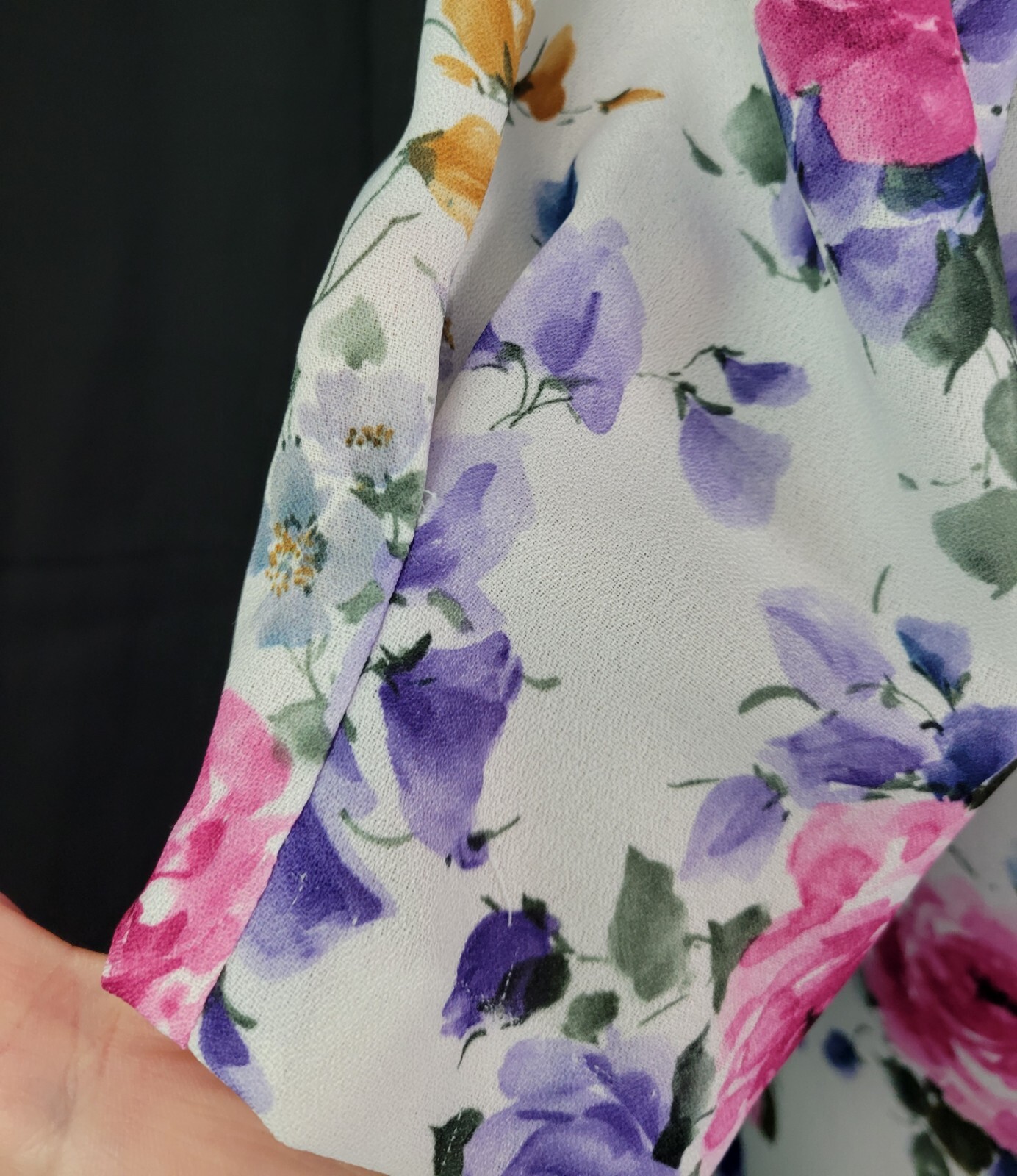 Vtg Caroline Wells White Floral Princess Seamed Shift Dress w Buttons Size 14