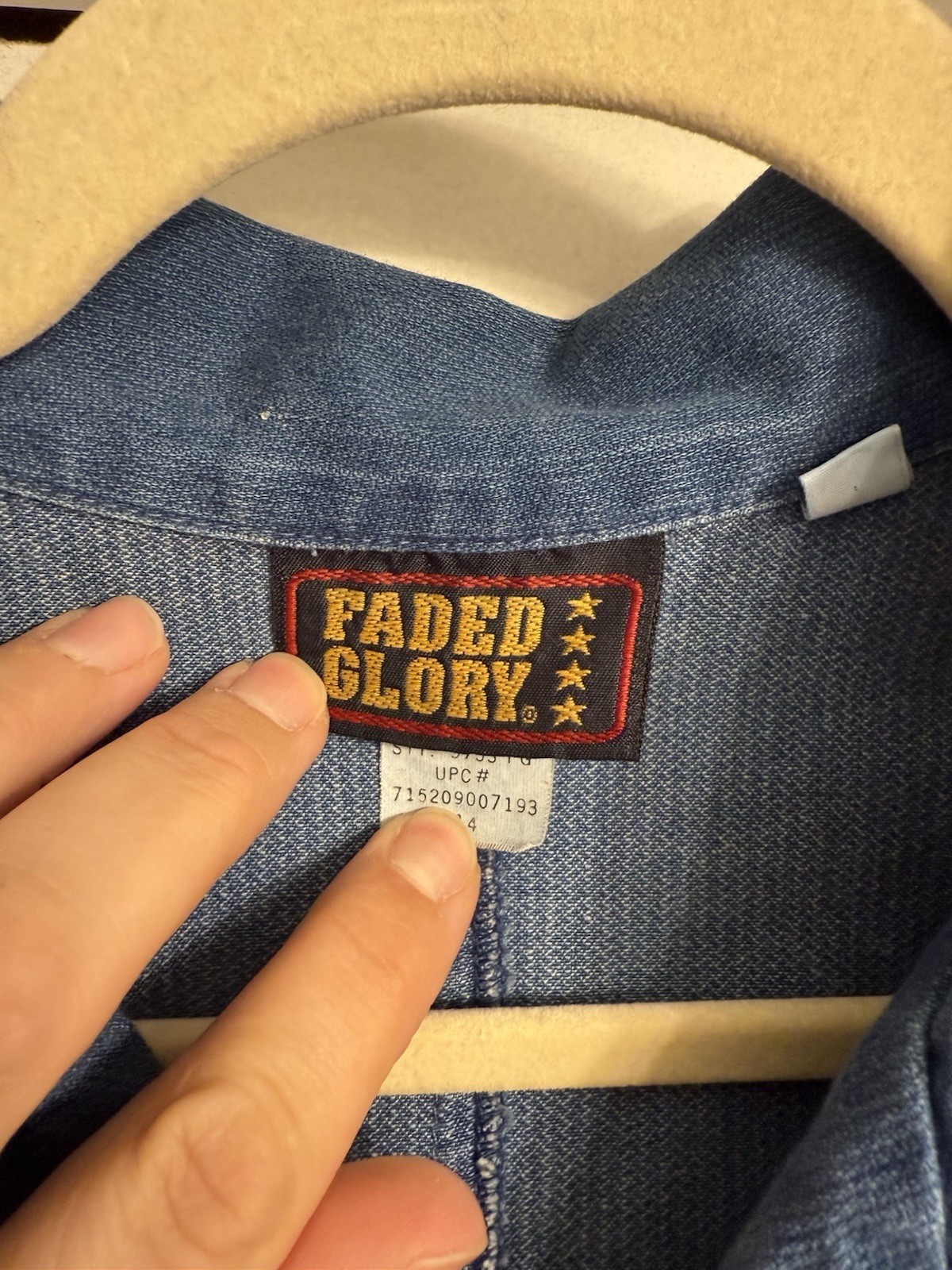 Vtg 90s Tradwife Traditional Faded Glory Button Down Denim Dress Sz 14 Ribbed