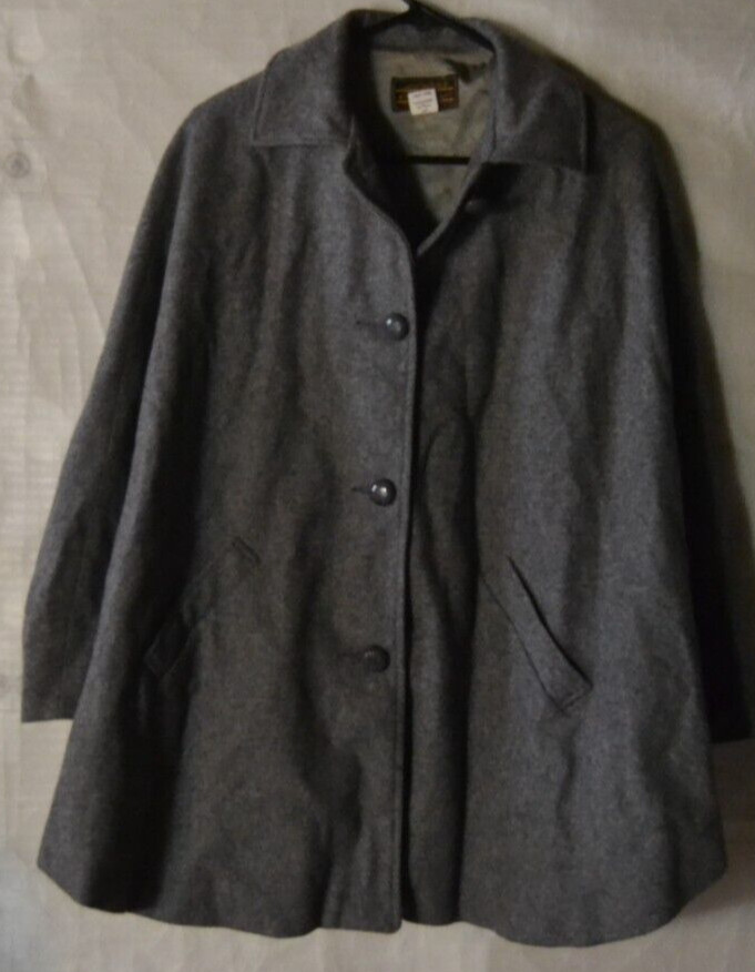Eddie Bauer Small Grey Cape All Virgin Wool Made in USA Filson Co