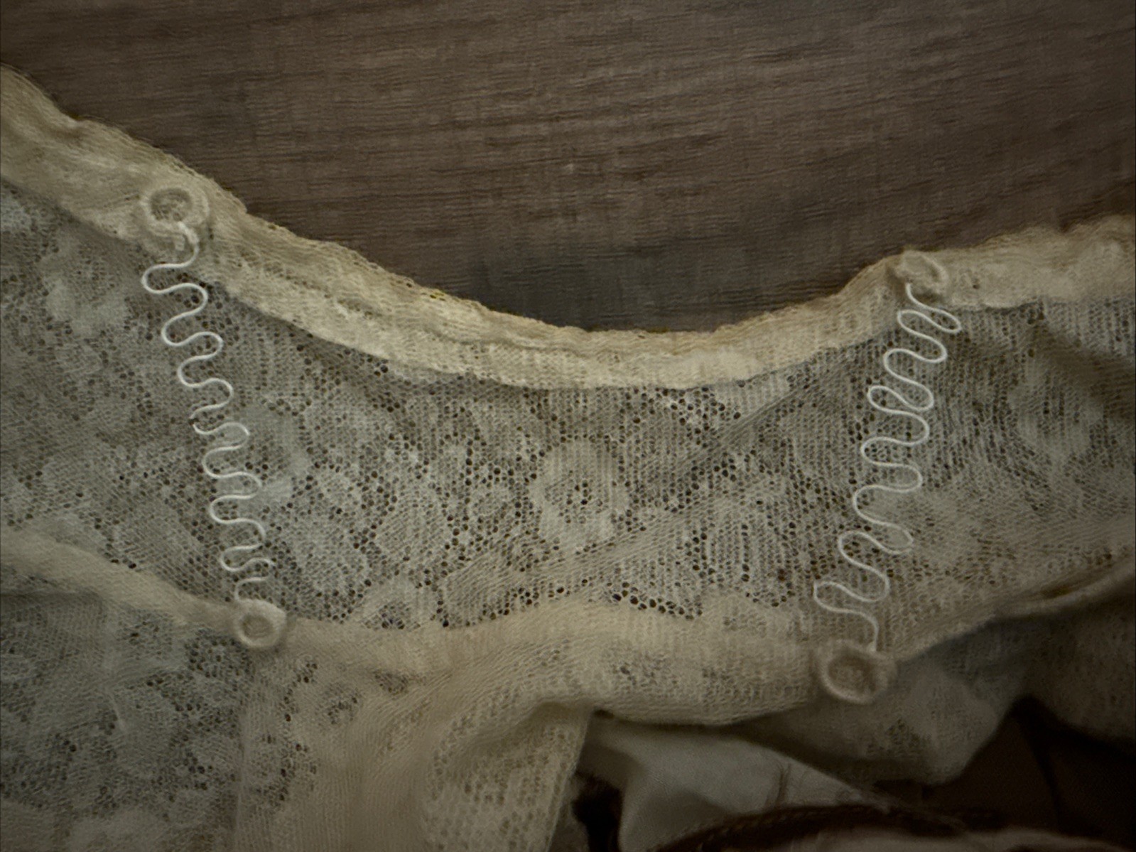 Antique Hand-Sewn Women’s Dress Gown Hook & Eye Closures Rustic Textile