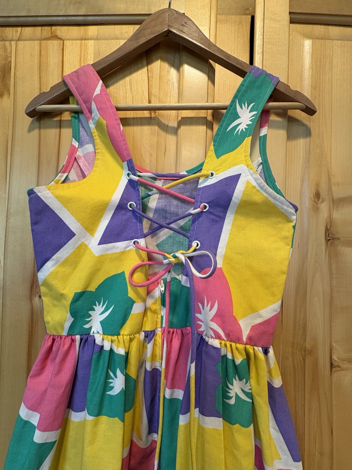 Vintage Jenni Multicolor Geometric Dress Medium Scoop Neck Sleeveless