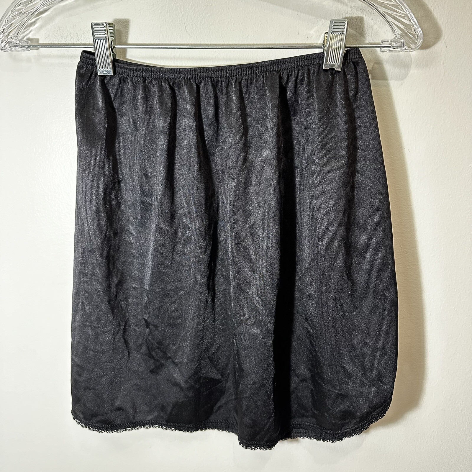 Vintage Vassarette Mini Black Nylon Slip Smal 11-122 Silky Sissy