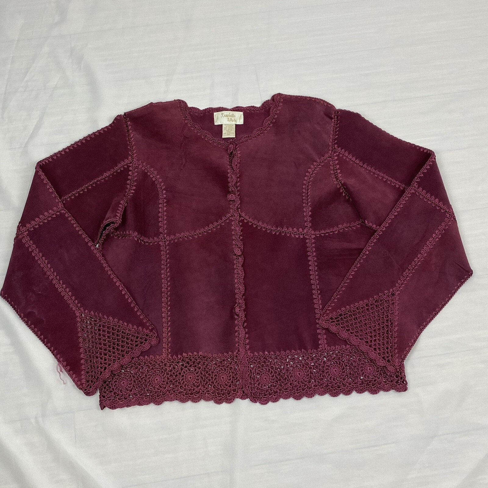 KROSHETTA by PAPILLON Size XL Burgundy Vintage 90s Y2K Mall Goth Grunge Jacket