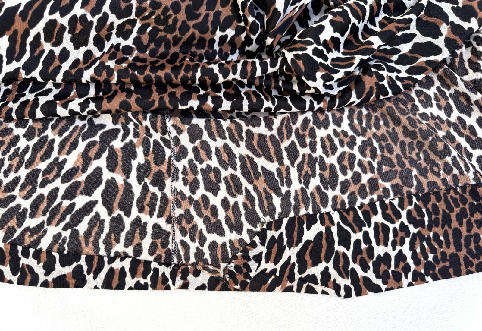Vintage 60s Cheetah Midi Robe Leopard Funnel Collar A-line Zip Front Sz S/M