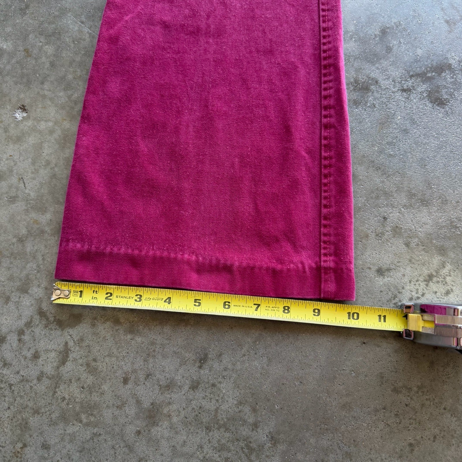 VTG Women’s 70s Burgundy Red Pink Front Patch Pocket Flared Pants 28 X 29
