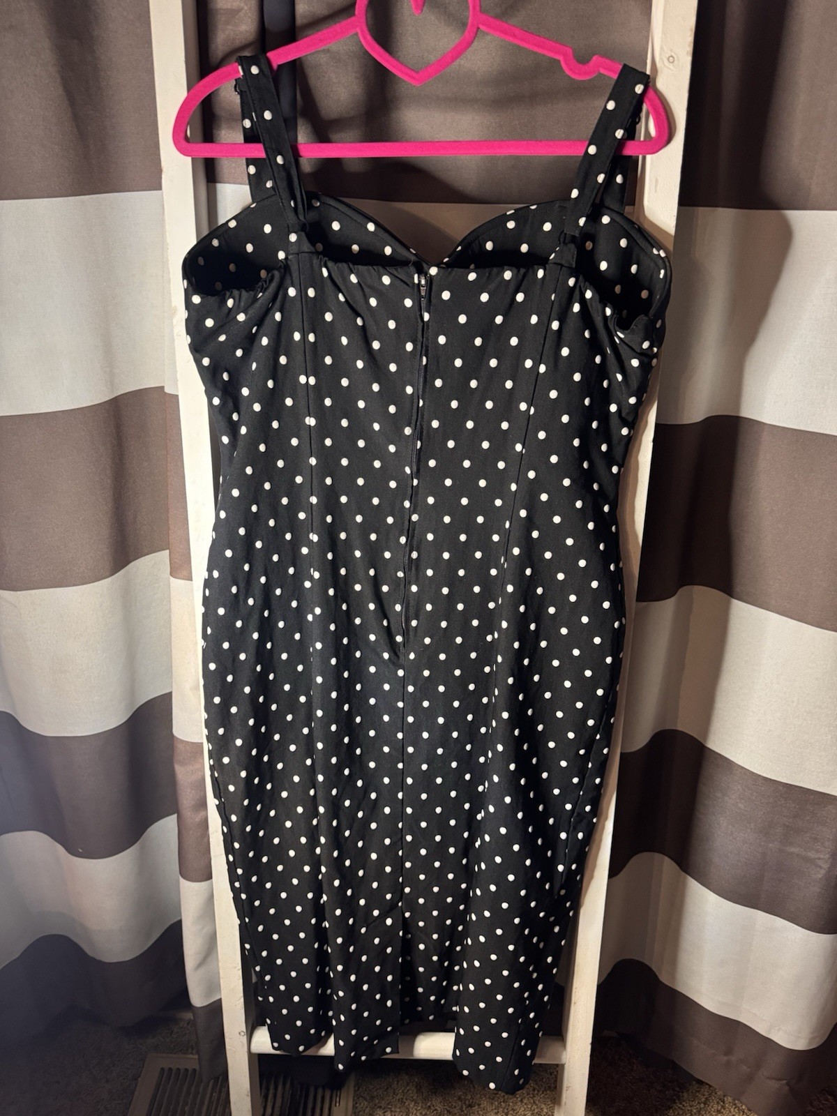 1950s Vintage Rockabilly Pinup Girl Polka Dot Swing Dress Size 2XL